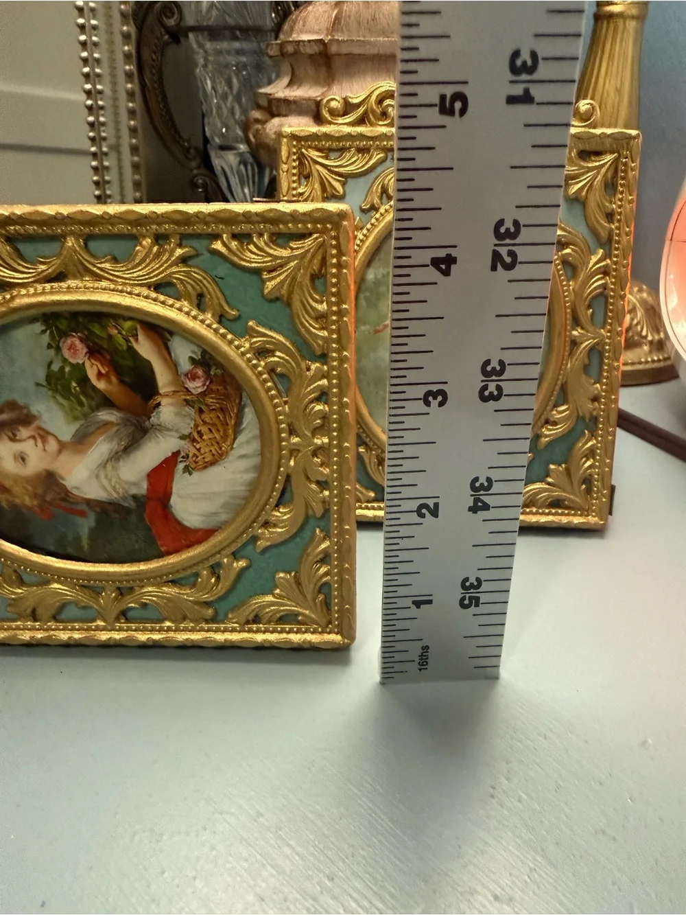 Ornate Gold Vintage-Portrait frames . Set of 2